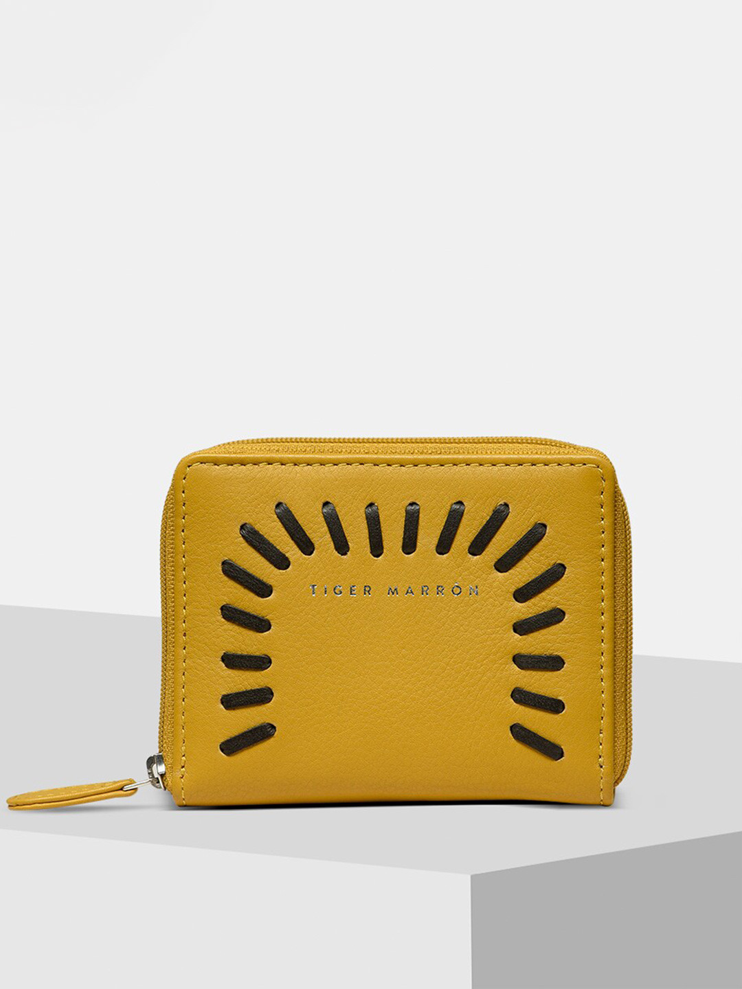 

TIGER MARRON Women Leather Zip Around Wallet, Mustard