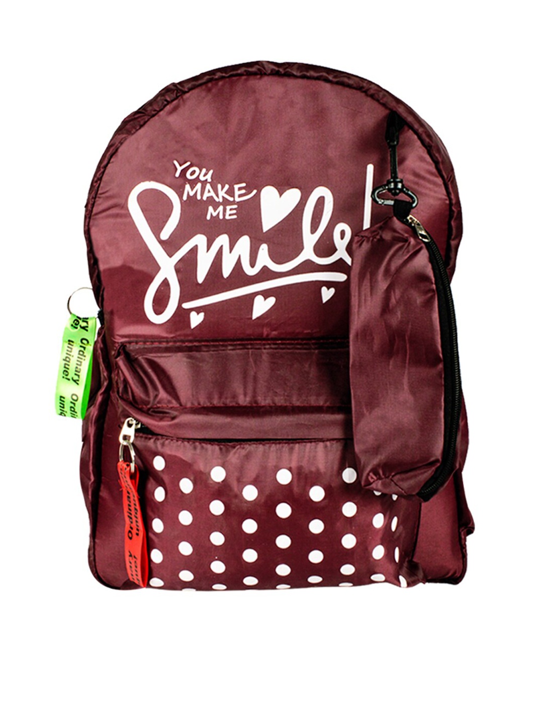 

Adbeni Men Typography Printed Backpack, Maroon