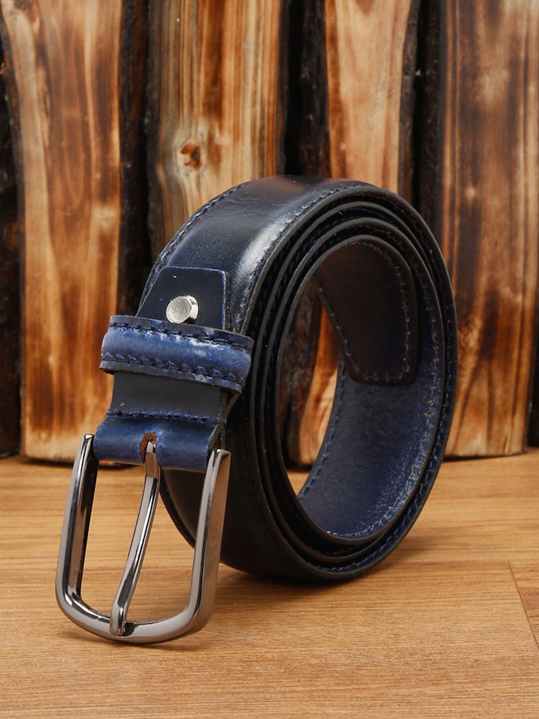 

LOUIS STITCH Men Premium Leather Casual Belt, Navy blue