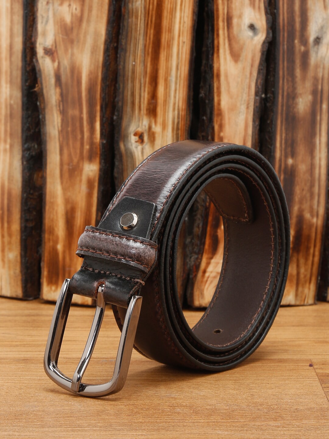 

LOUIS STITCH Men Premium Leather Casual Belt, Coffee brown