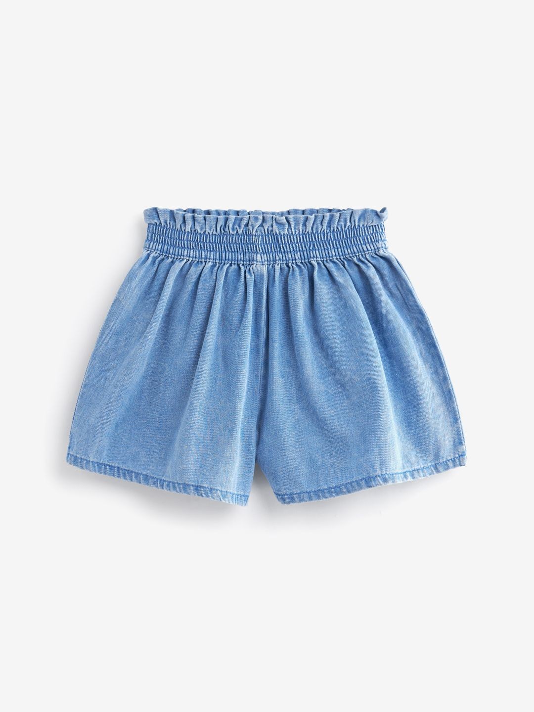 

NEXT Girls Pure Cotton High-Rise Denim Shorts, Blue