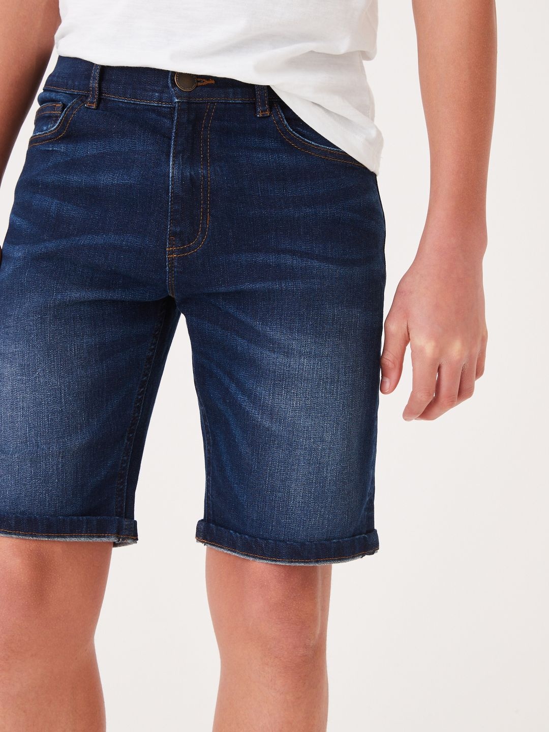 

NEXT Boys Mid-Rise Denim Shorts, Navy blue