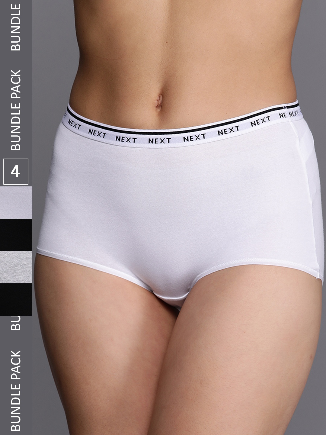 

NEXT Women Pack of 4 Boy Shorts - 201787-Monochrome, Grey