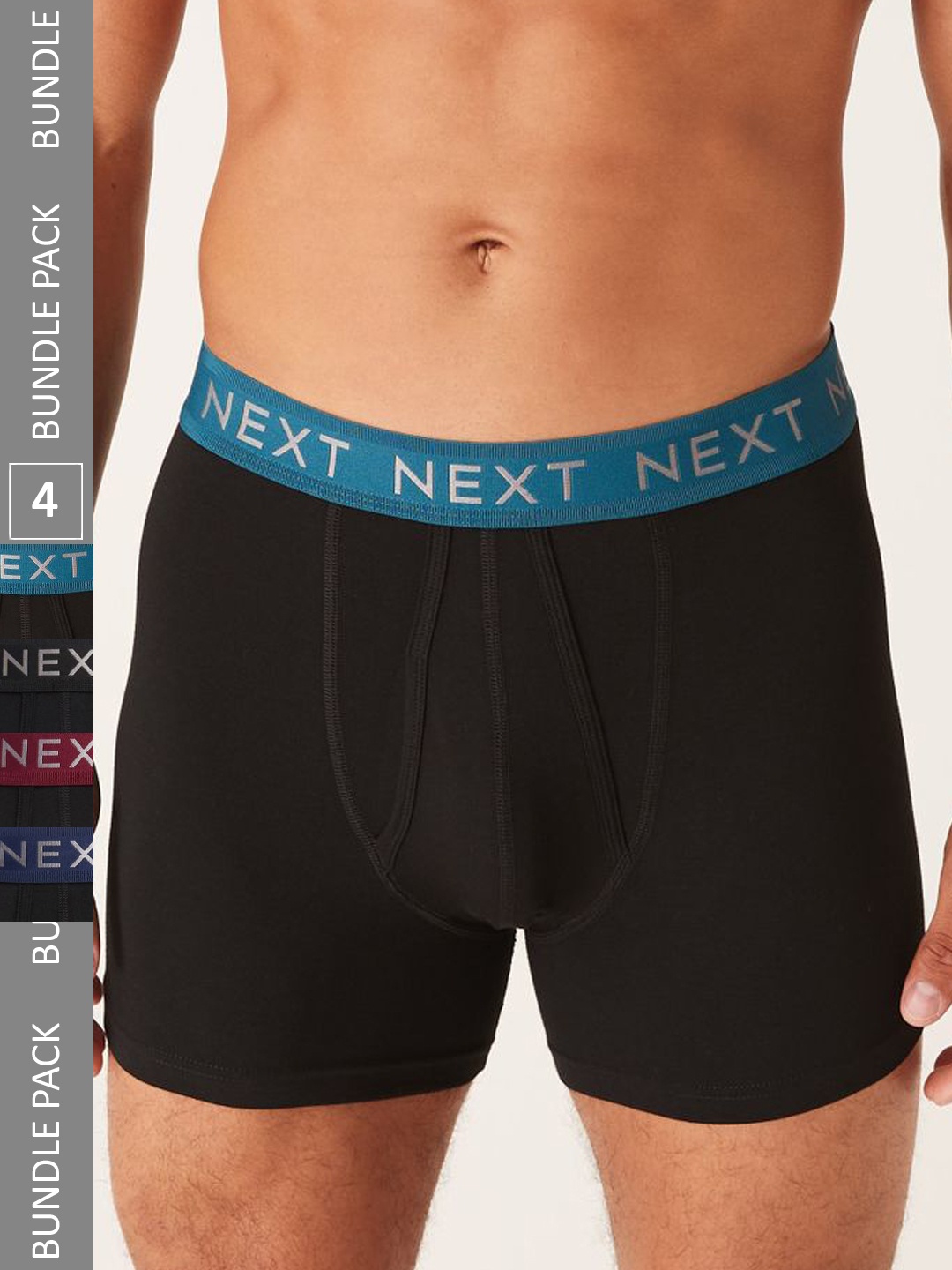 

NEXT Men Pack Of 4 Solid Trunks, Black