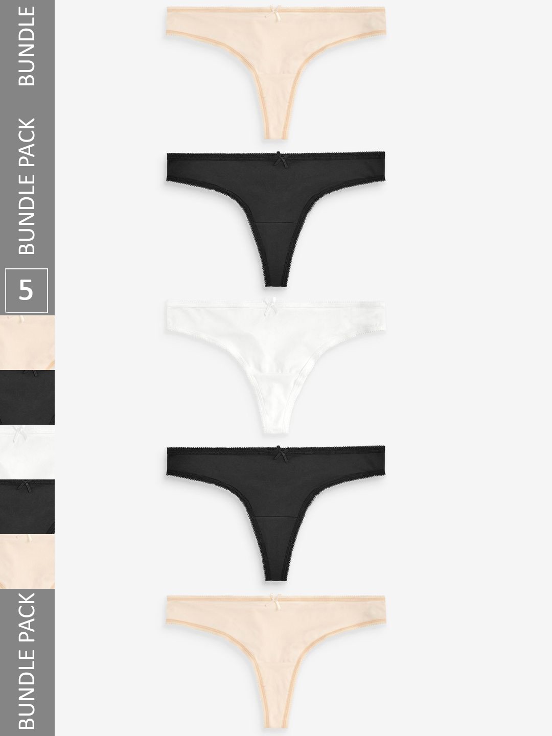 

next Women Pack of 5 Briefs 188714, Black
