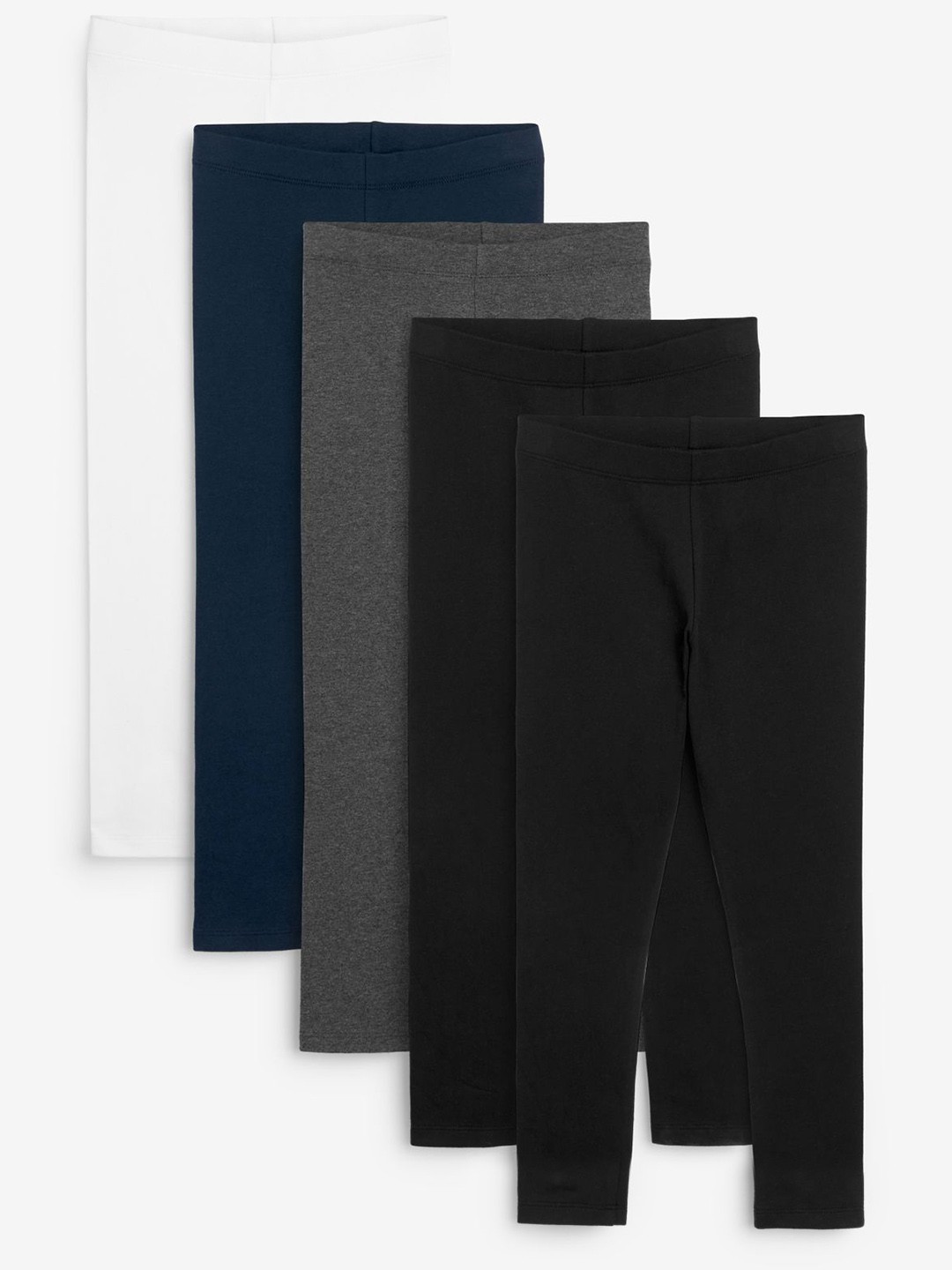 

NEXT Girls Pack Of 5 Ankle-Length Leggings, White