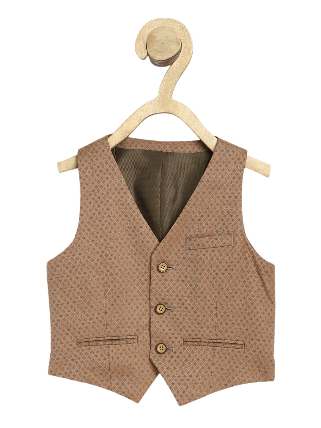 

Peter England Boys Printed Waistcoat, Brown