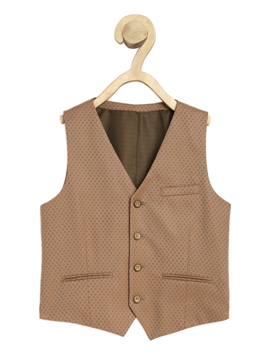 

Peter England Boys Woven Design Waistcoat, Brown