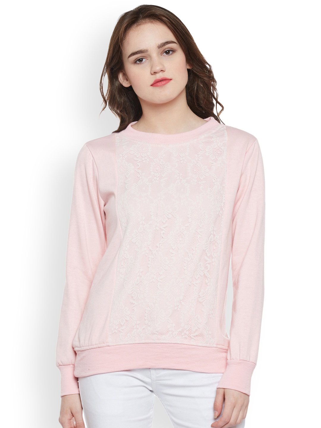 

Belle Fille Women Pink Solid Sweatshirt