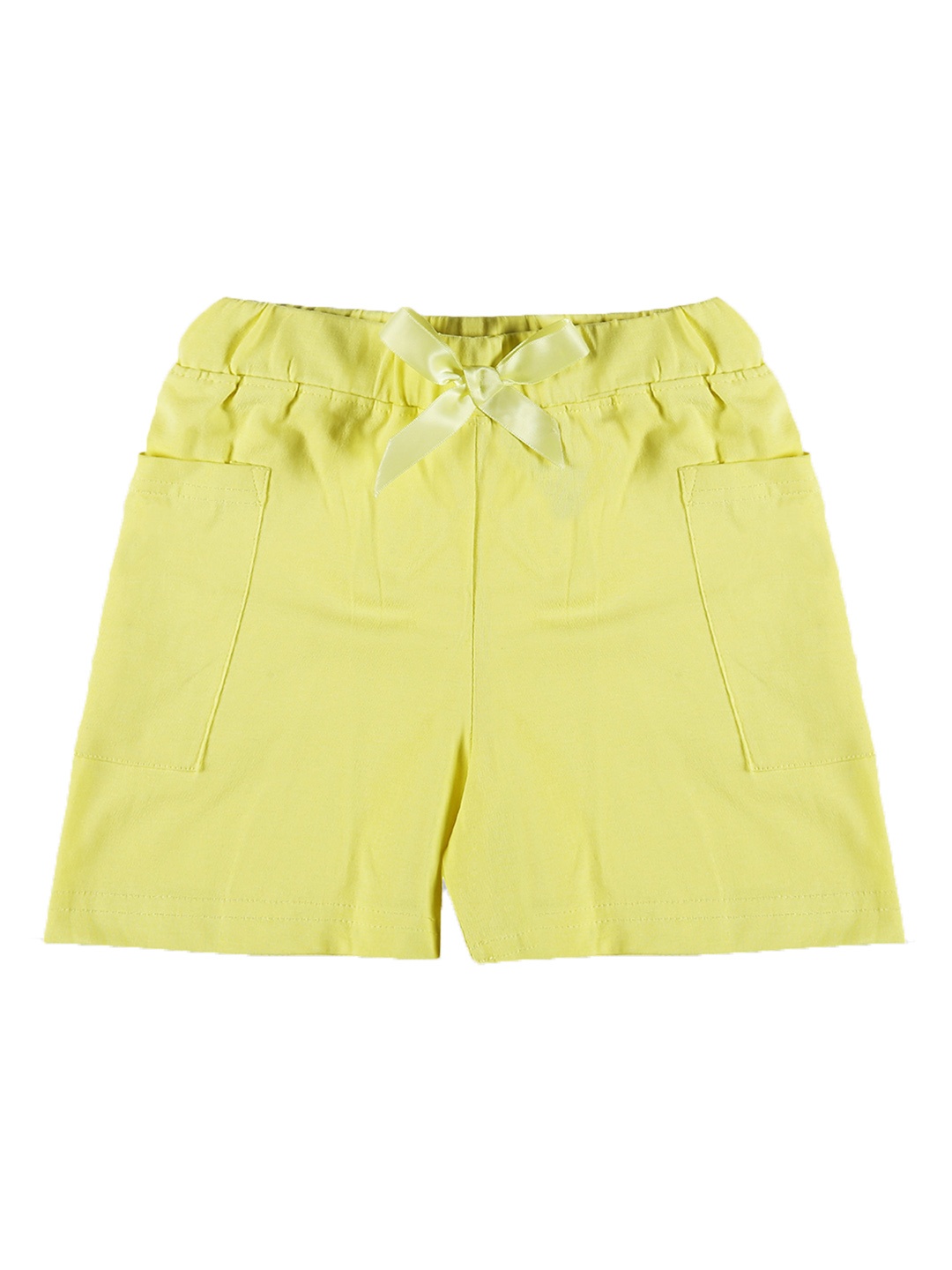 

KiddoPanti Girls Mid Rise Pure Cotton Hot Pant Shorts, Lime green