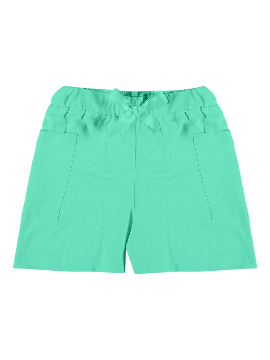 

KiddoPanti Girls Mid Rise Pure Cotton Hot Pant Shorts, Sea green