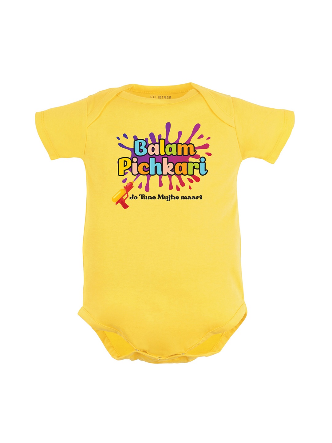 

FFLIRTYGO Infants Printed Pure Cotton Bodysuit, Yellow