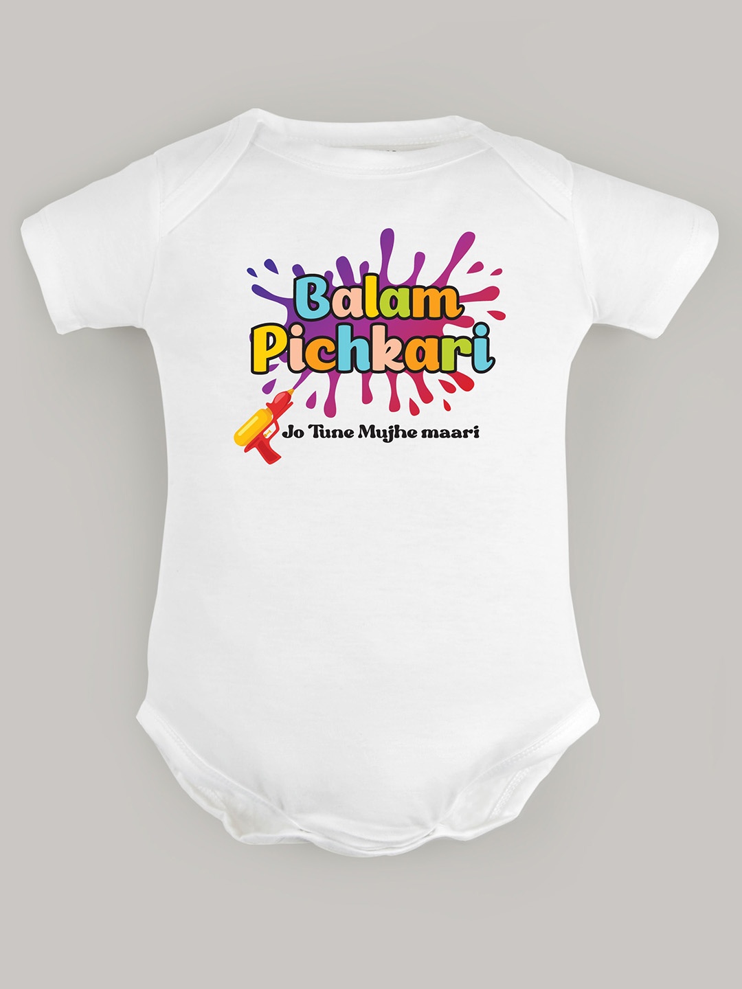 

FFLIRTYGO Infants Printed Pure Cotton Bodysuit, White