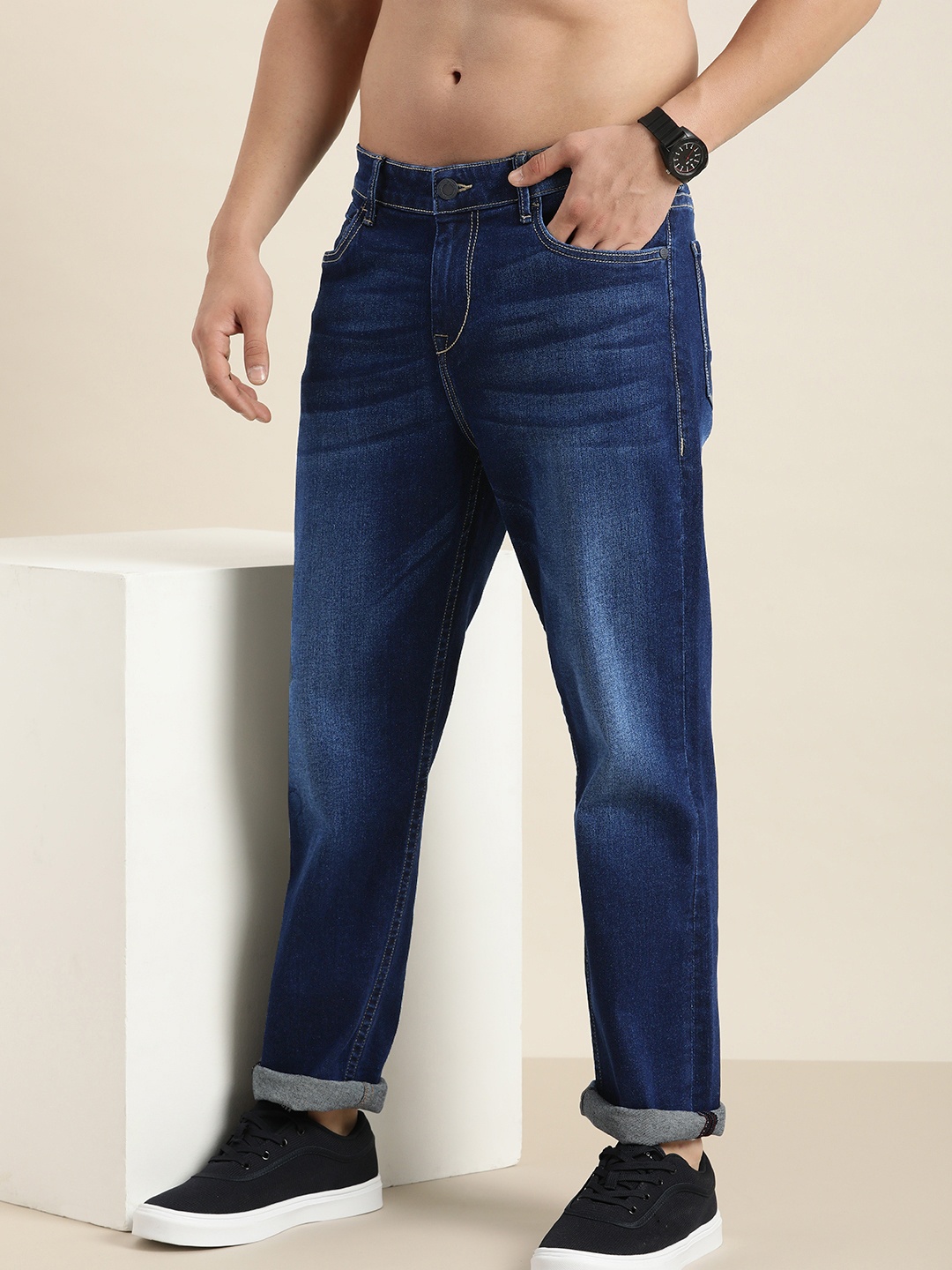 

Moda Rapido Men Light Fade Stretchable Jeans, Blue