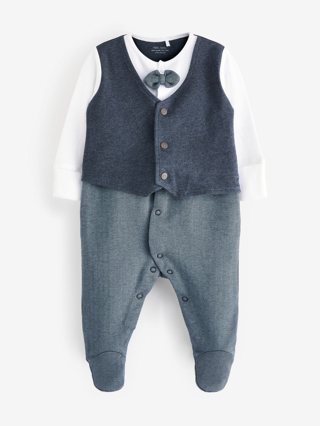 

NEXT Infant Boys Pure Cotton Smart Sleepsuit, Black