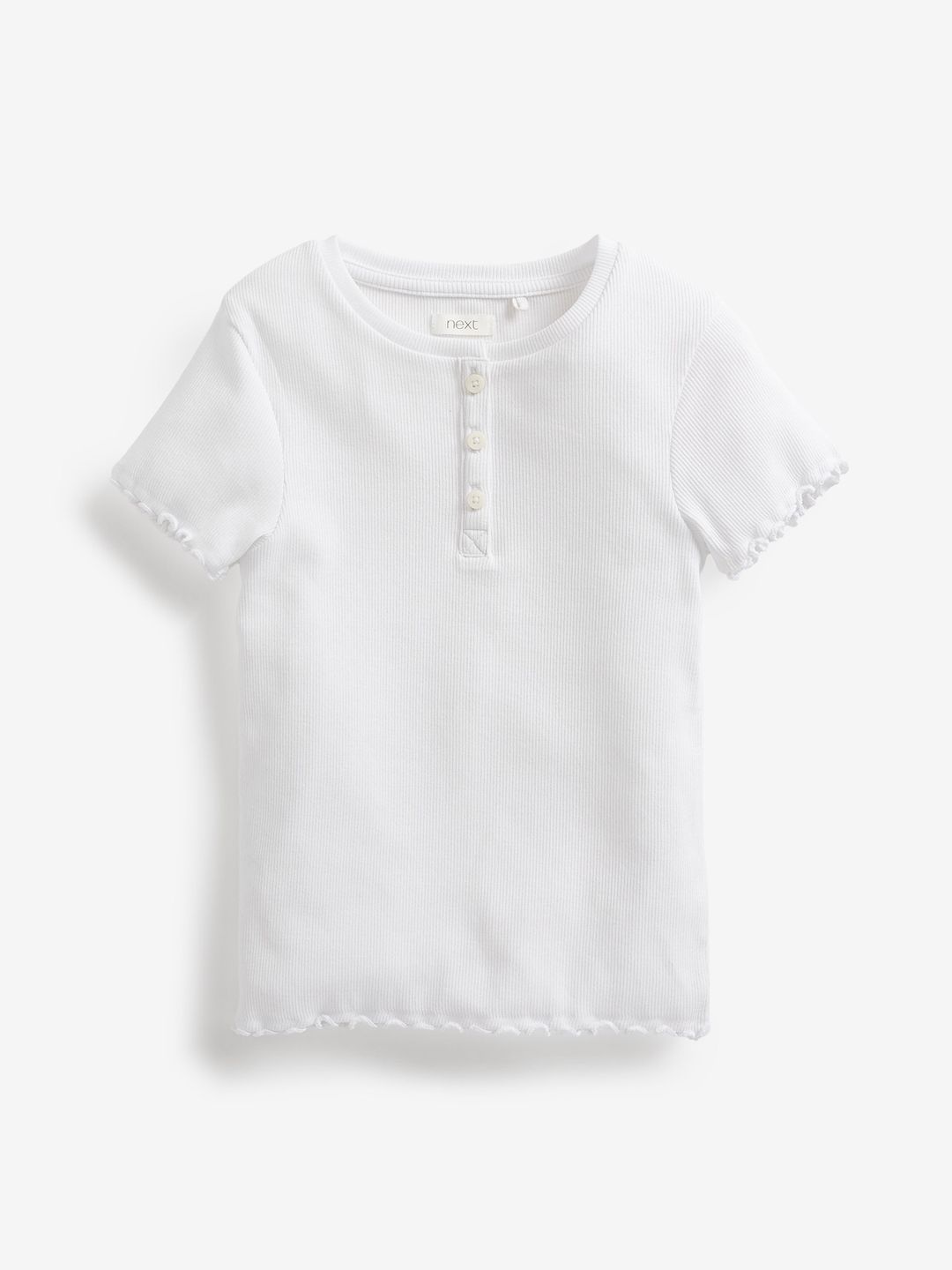 

NEXT Girls Ribbed Short Sleeves T-shirt, White