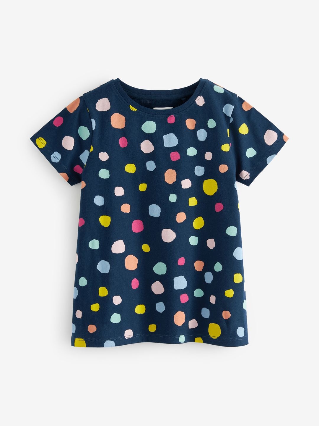 

NEXT Girls Printed Pure Cotton T-shirt, Navy blue
