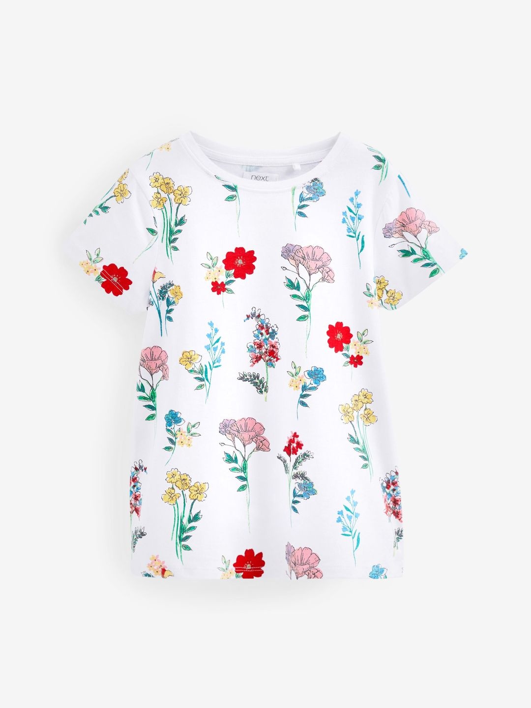 

NEXT Girls Floral Printed Pure Cotton T-shirt, White
