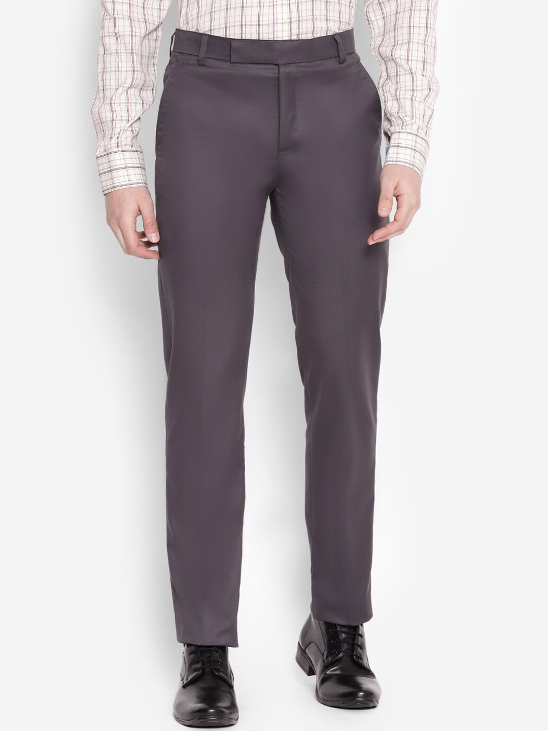 

JUMP USA Men Relaxed Mid Rise Formal Trousers, Grey