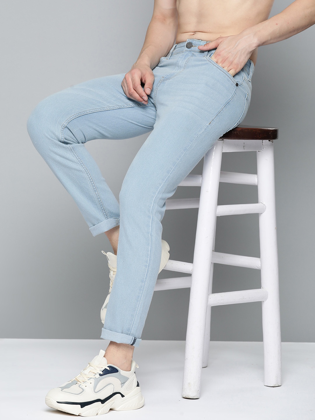 

HERE&NOW Men Slim Fit Stretchable Jeans, Blue