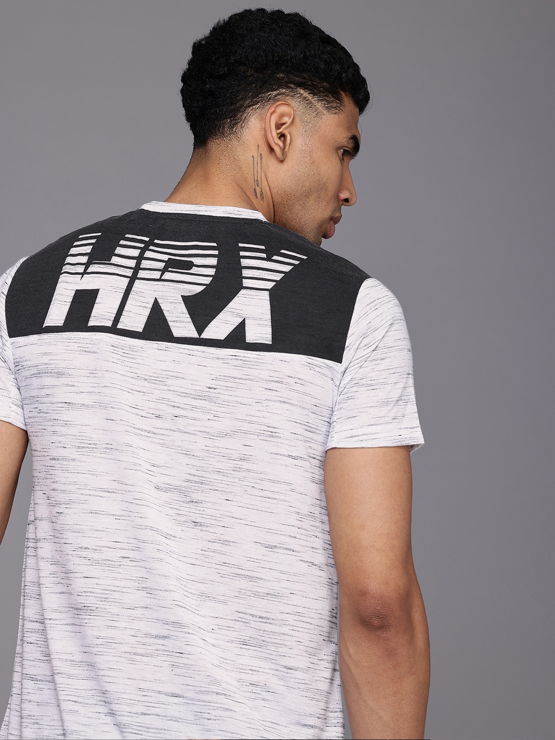 

HRX by Hrithik Roshan Brand Logo Printed T-shirt, Grey melange