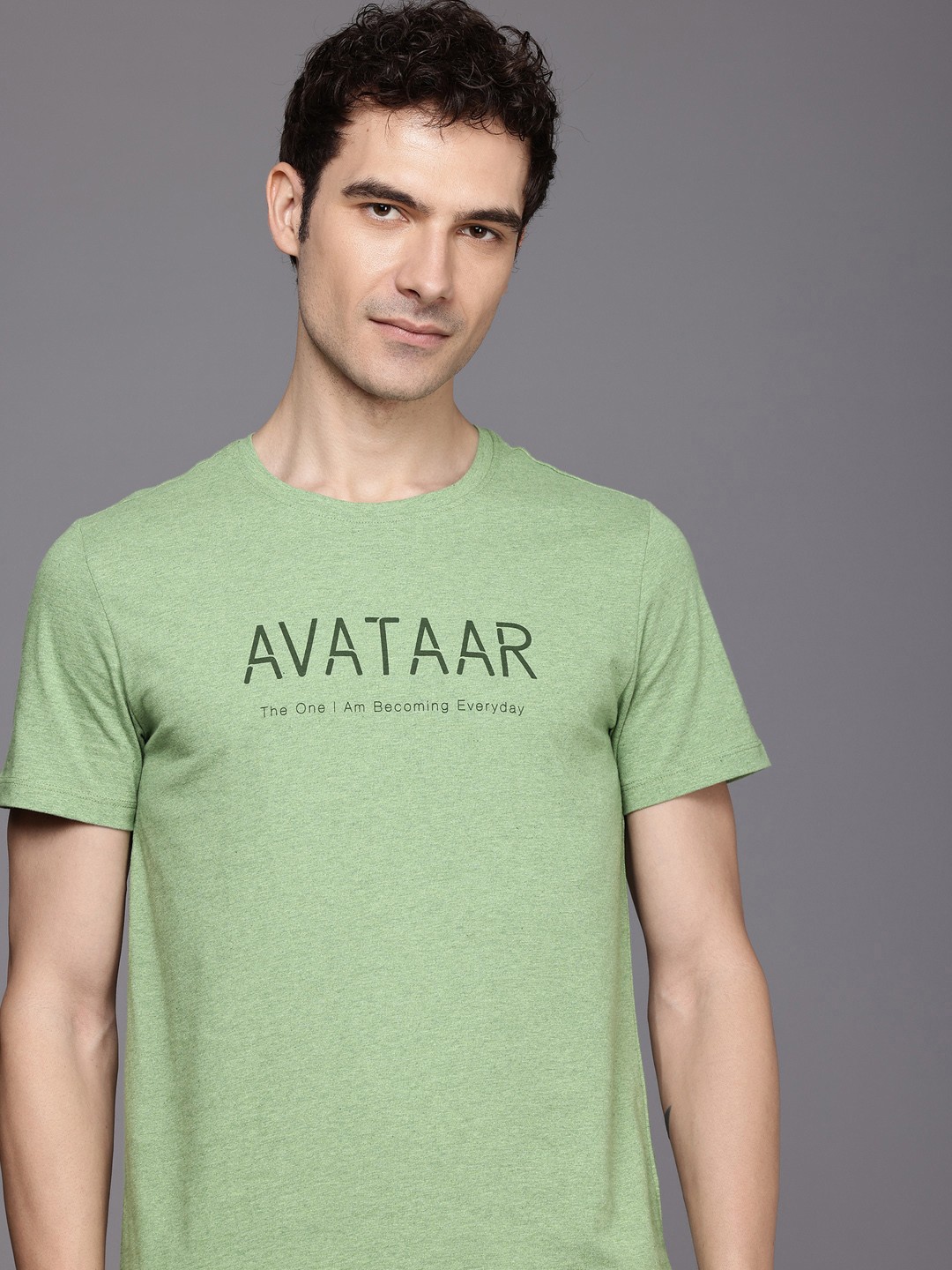 

HRX by Hrithik Roshan Typography Printed Pure Cotton Yoga T-shirt, Green