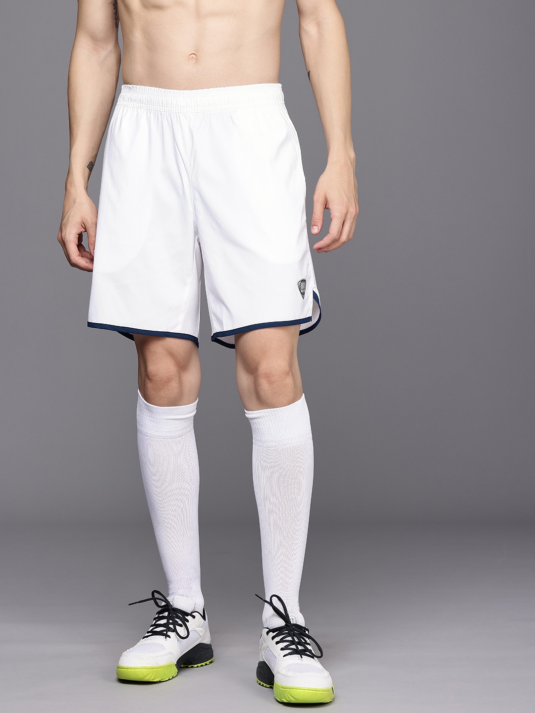 

HRX by Hrithik Roshan Men Rapid-Dry Antimicrobial Finish Football Shorts, White