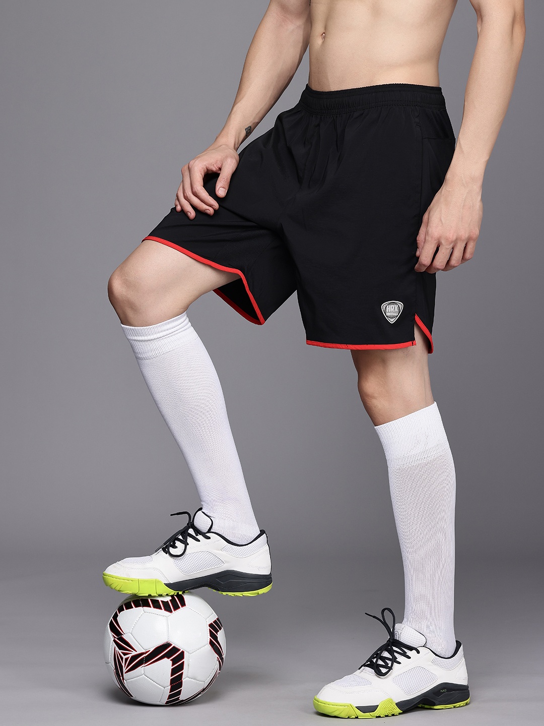 

HRX by Hrithik Roshan Men Rapid-Dry Antimicrobial Finish Football Shorts, Black