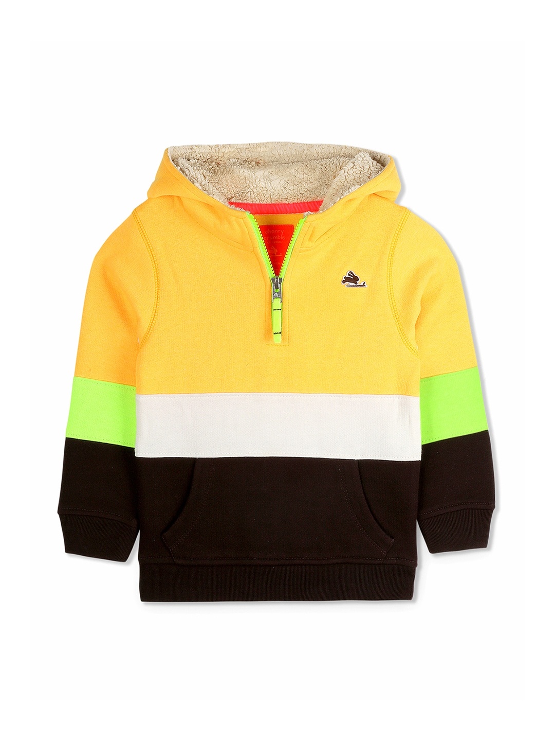 

Cherry Crumble Kids Yellow & Black Colourblocked Sweatshirt