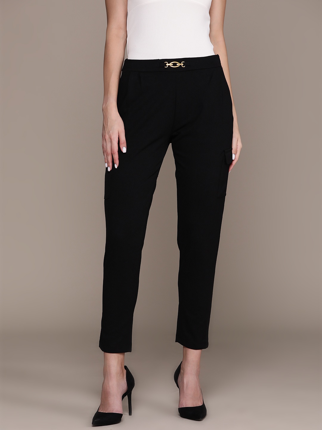 

bebe Women Black Cargo Trousers