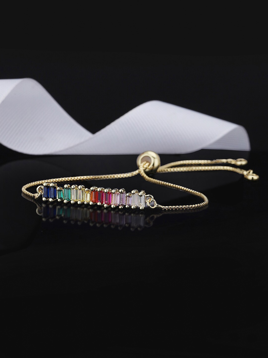 

Carlton London Cubic Zirconia Gold-Plated Premium Link Bracelet