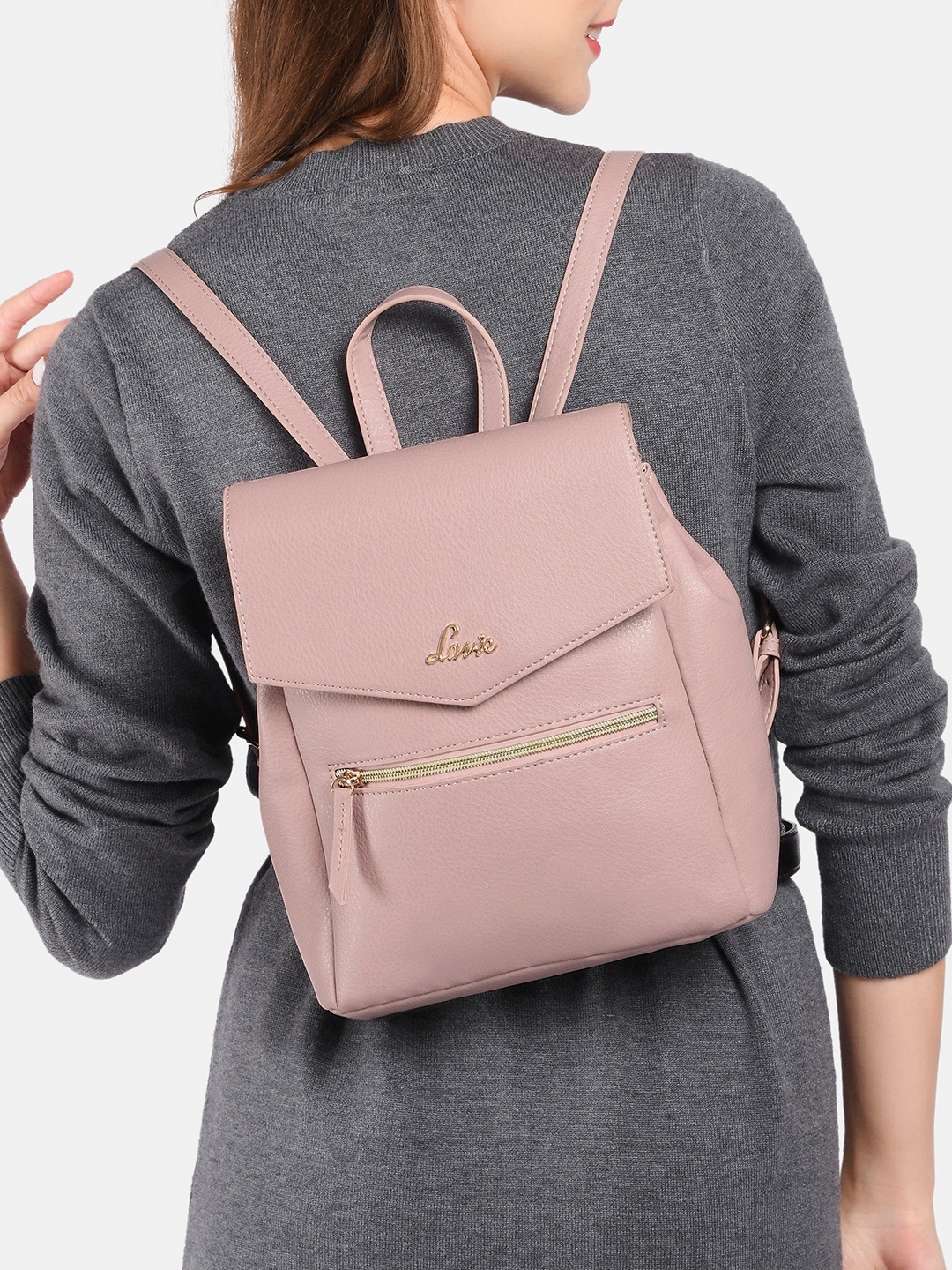 

Lavie Women Synthetic Leather Medium Backpack, Pink