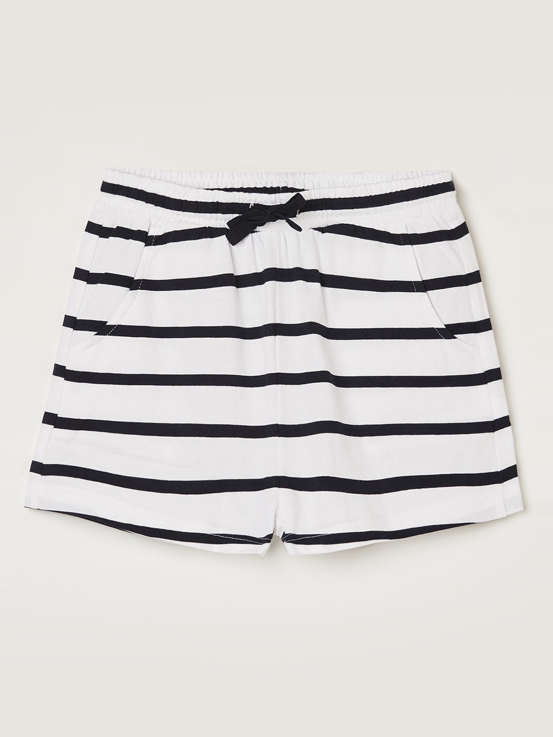 

Fame Forever by Lifestyle Girls Striped Cotton Shorts, White