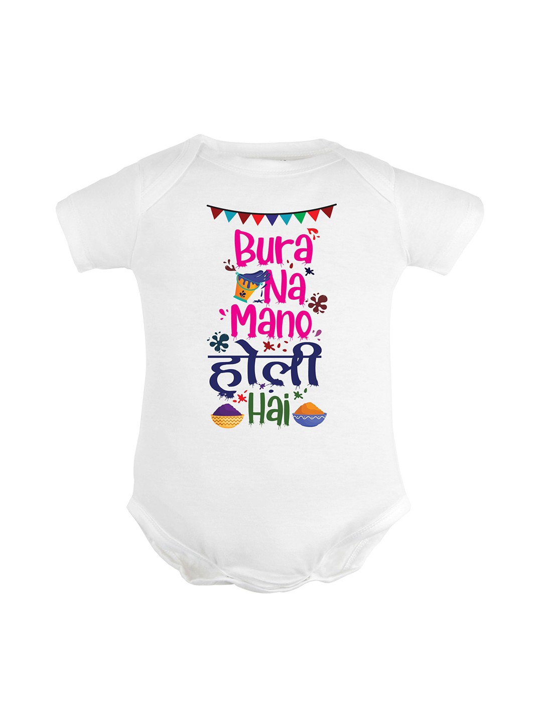 

FFLIRTYGO Infants Typography Printed Pure Cotton Bodysuit, White