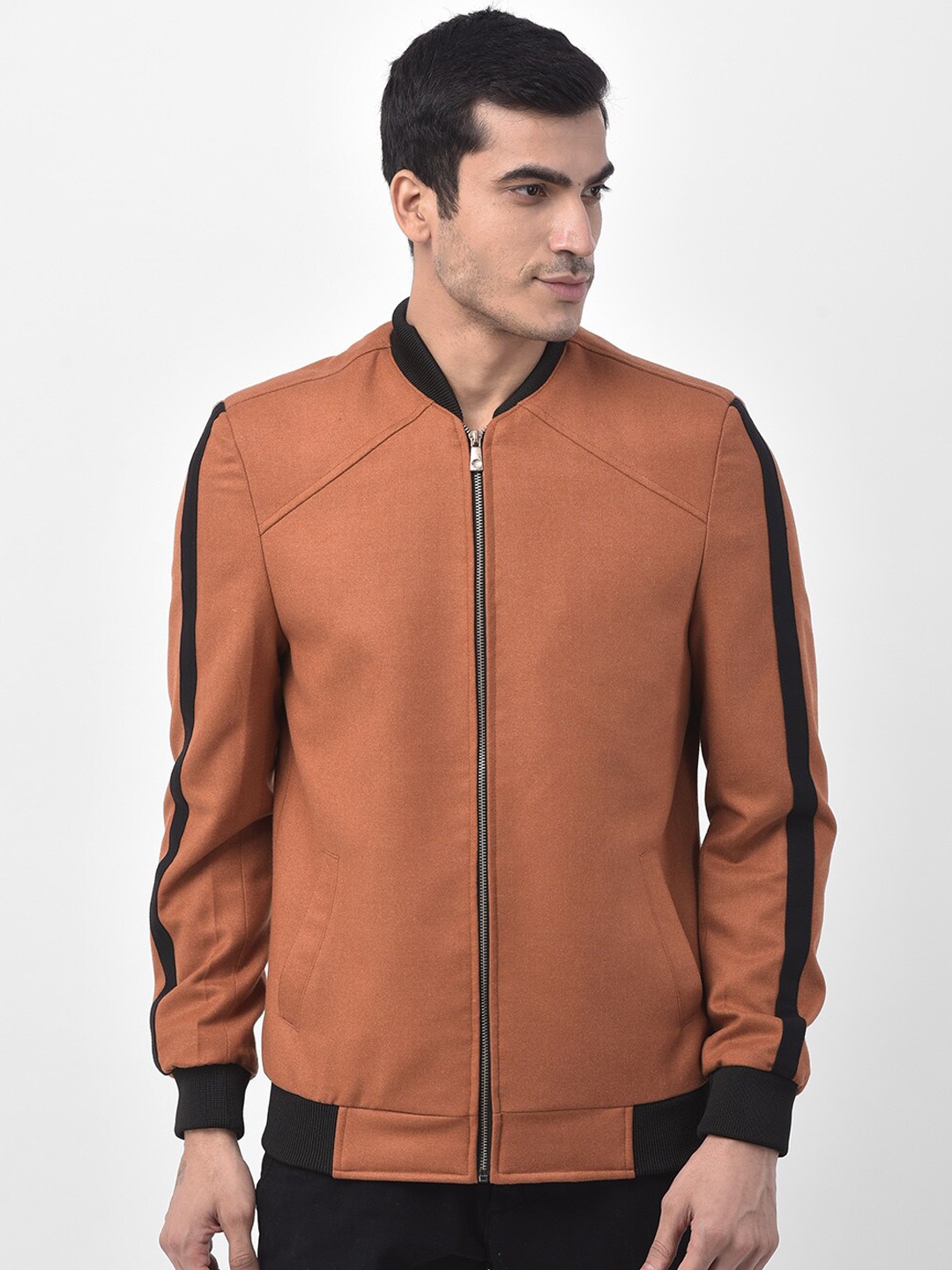 

LUXURAZI Men Cotton Bomber Jacket, Mustard
