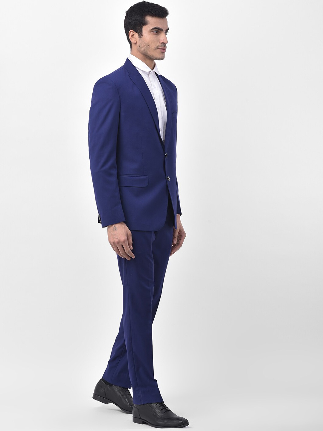

LUXURAZI Men Tailored-Fit Single-Breasted Two-Piece Suit, Blue