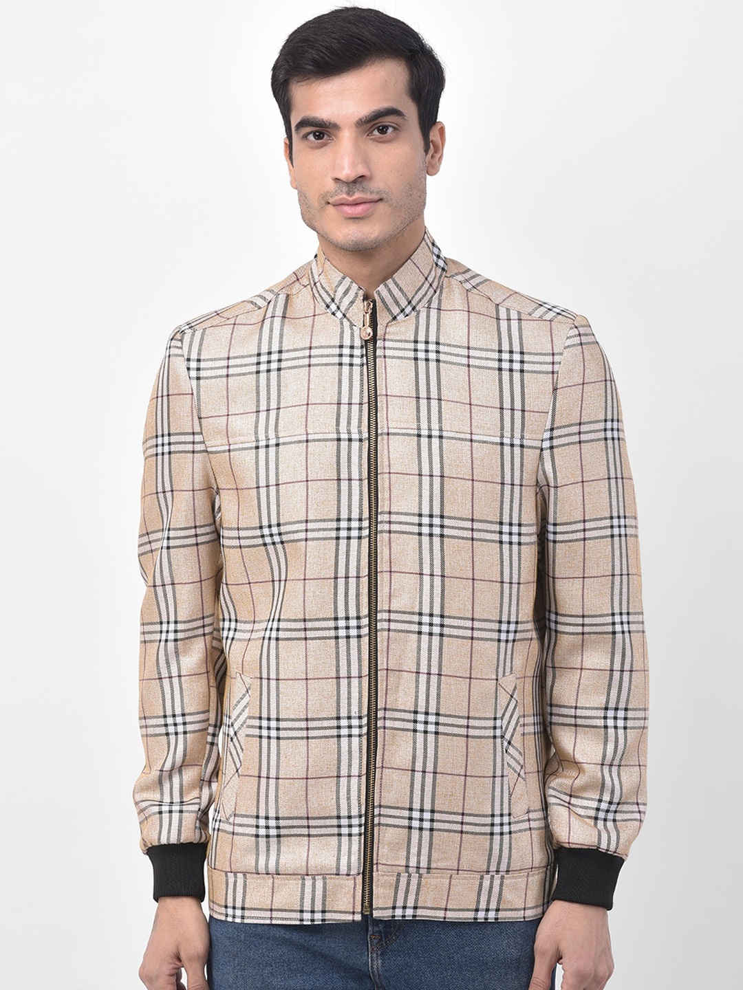 

LUXURAZI Men Checked Long Sleeves Tailored Jacket, Yellow