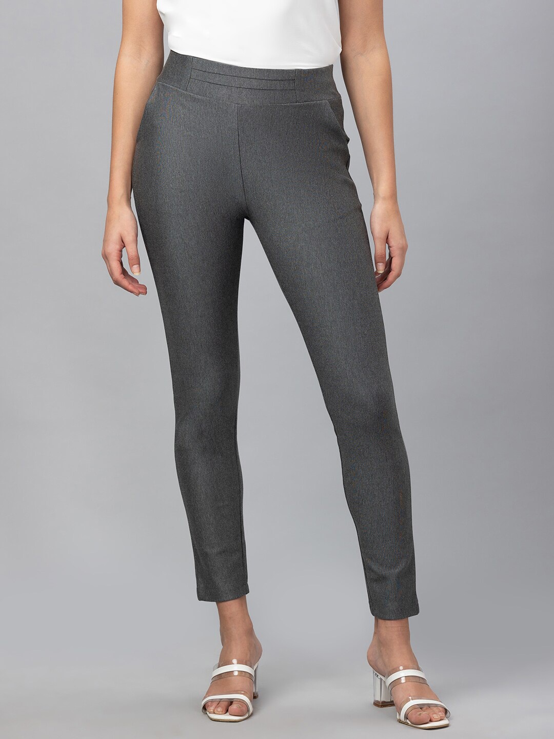 

Globus Women Skinny Fit Treggings, Grey melange