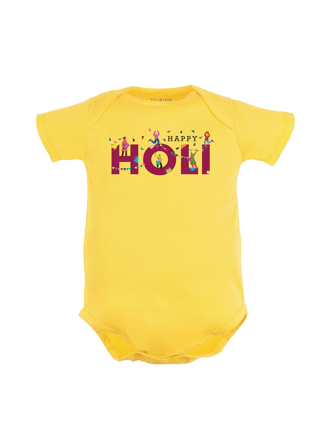 

FFLIRTYGO Kids Printed Pure Cotton Romper, Yellow