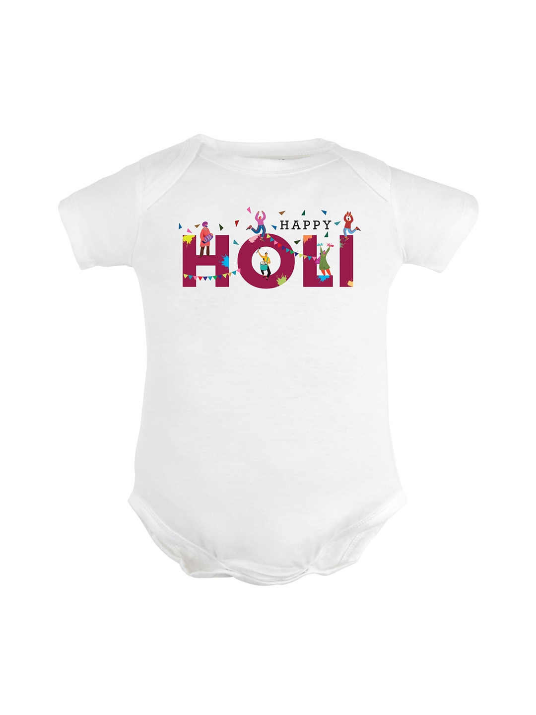 

FFLIRTYGO Kids Printed Pure Cotton Romper, White