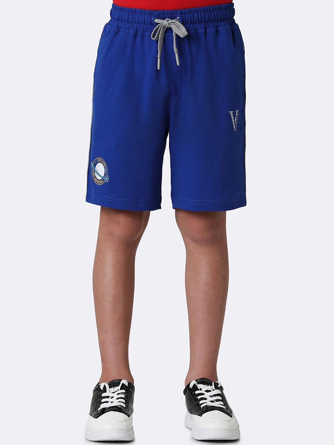 Van Heusen Boys High-Rise Cotton Smart Tech Easy Stain Release Shorts, Blue