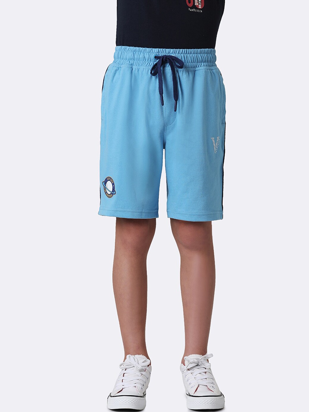 Van Heusen Boys High-Rise Cotton Shorts, Blue