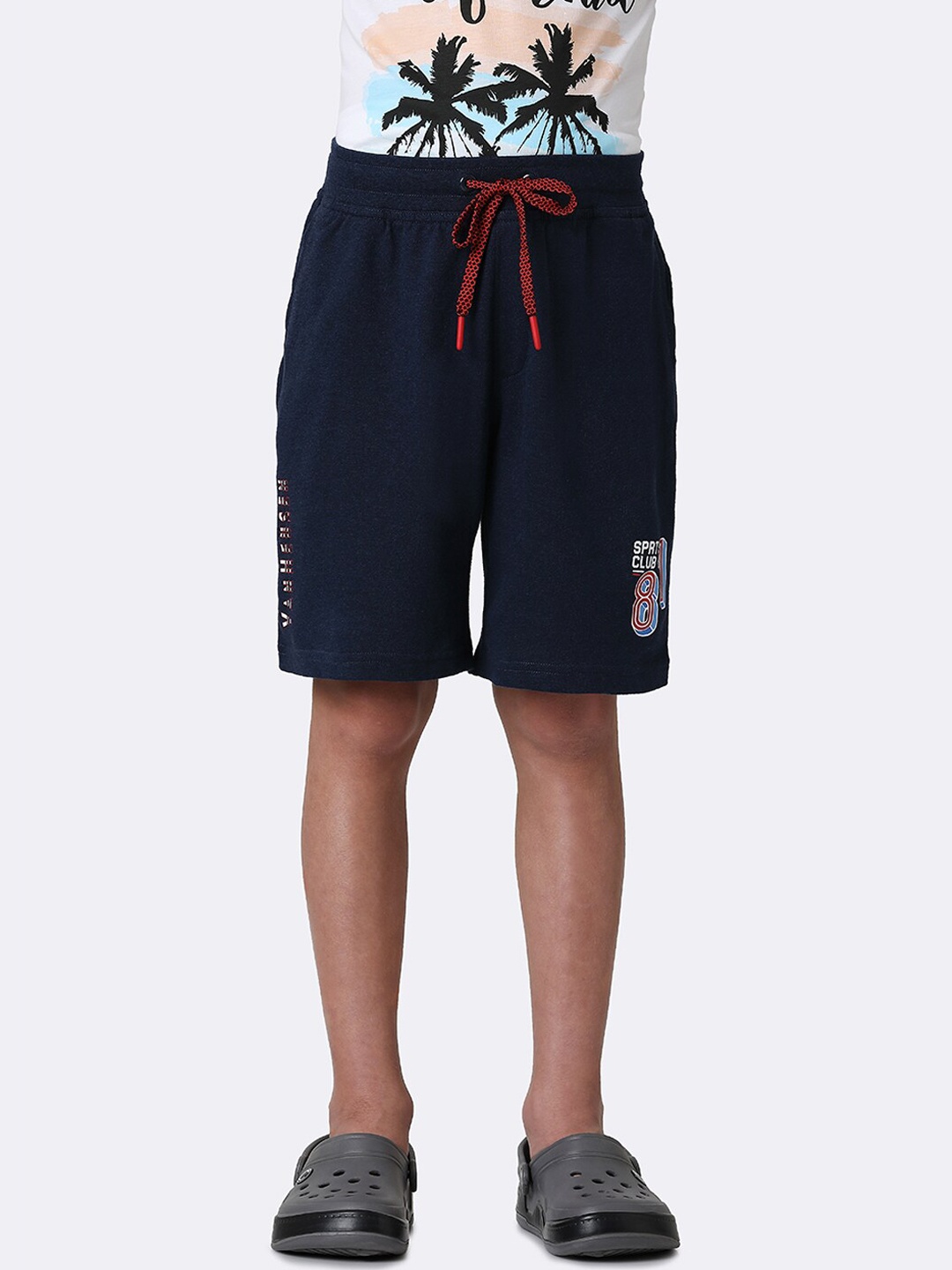 

Van Heusen Boys High-Rise Cotton Smart Tech Easy Stain Release Sports Shorts, Navy blue