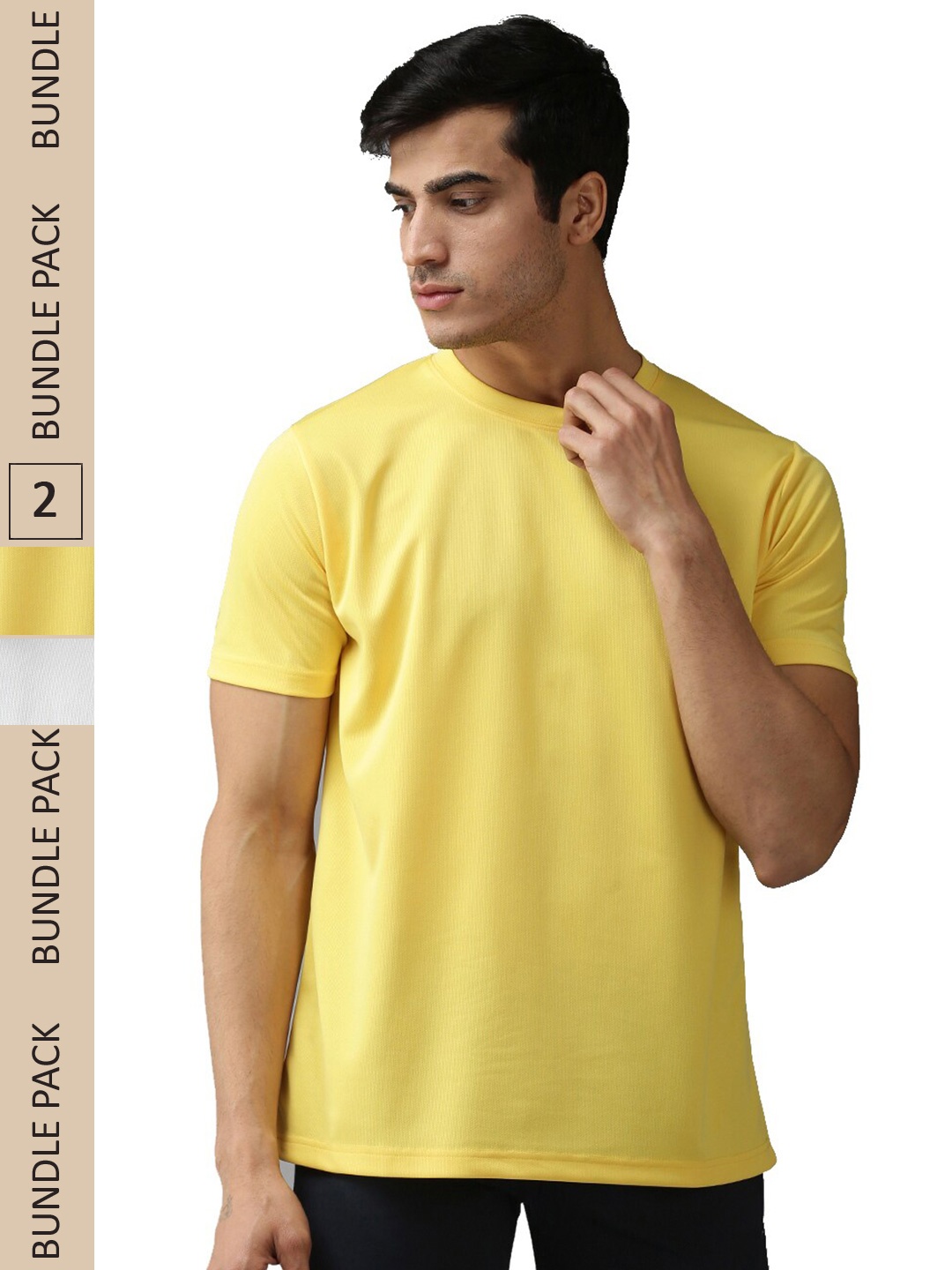 

EPPE Men Pack Of 2 Running T-shirt, Yellow