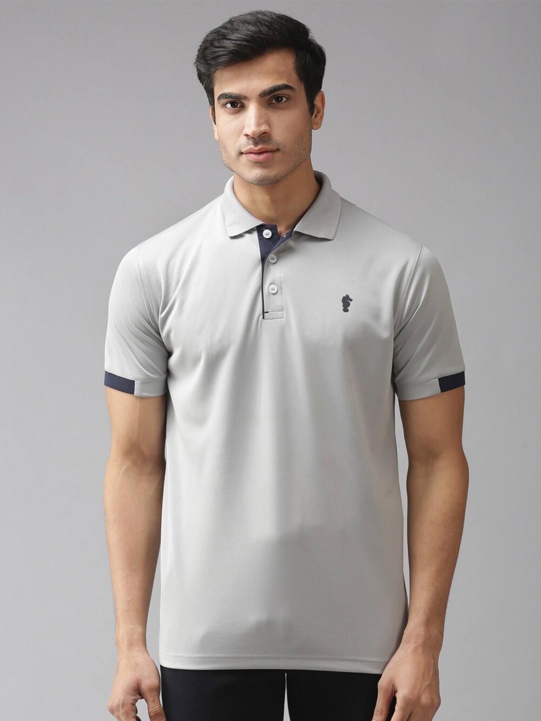 EPPE Men Polo Collar T-shirt, Grey