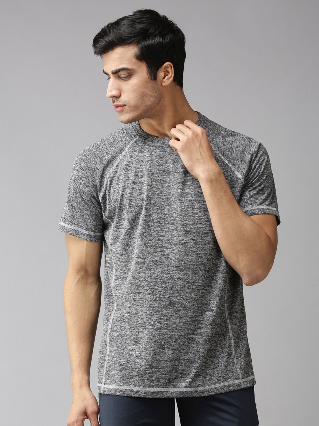 EPPE Men Round Neck T-shirt, Grey melange