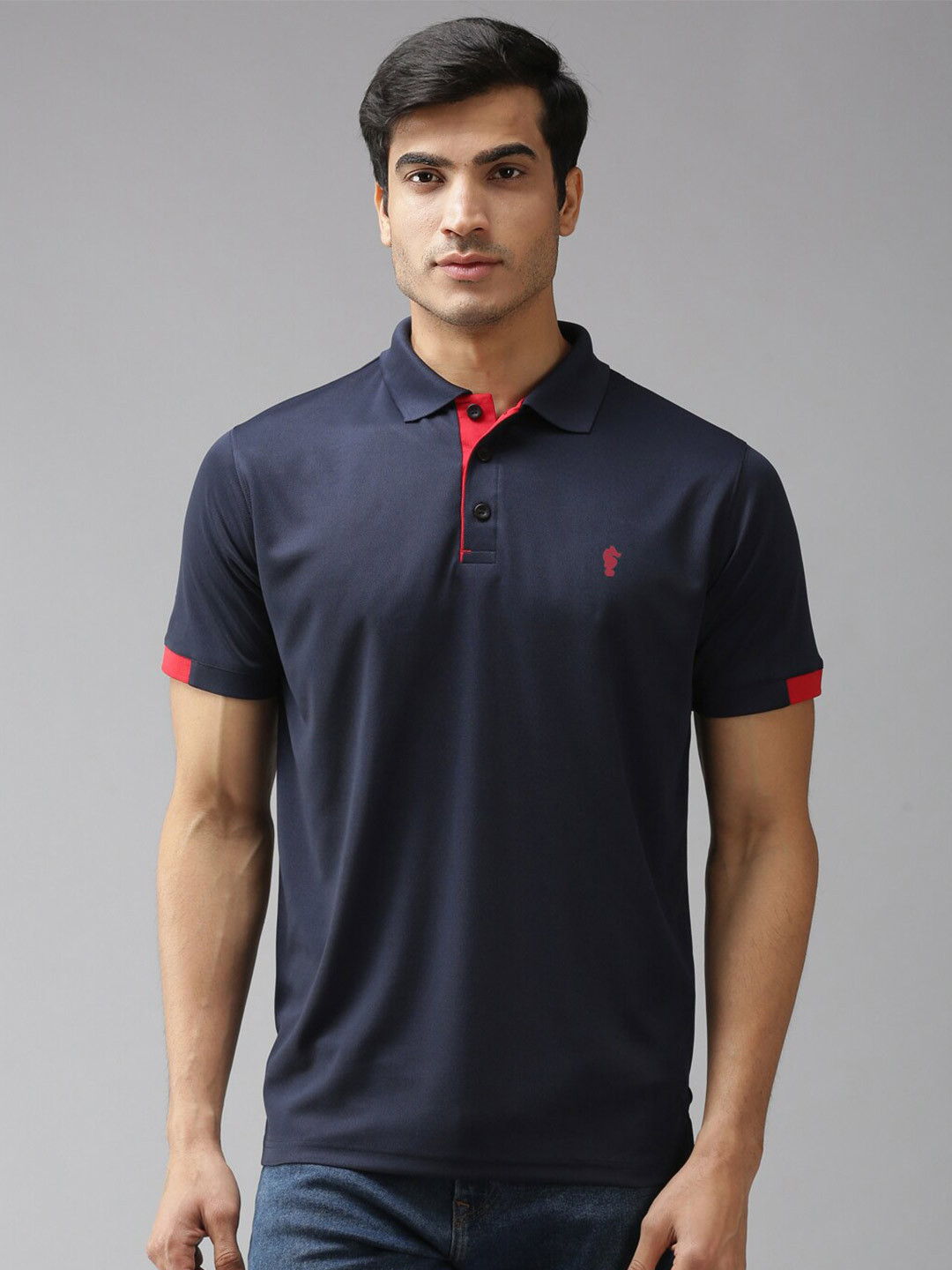 

EPPE Men Polo Collar Dri-FIT T-shirt, Navy blue