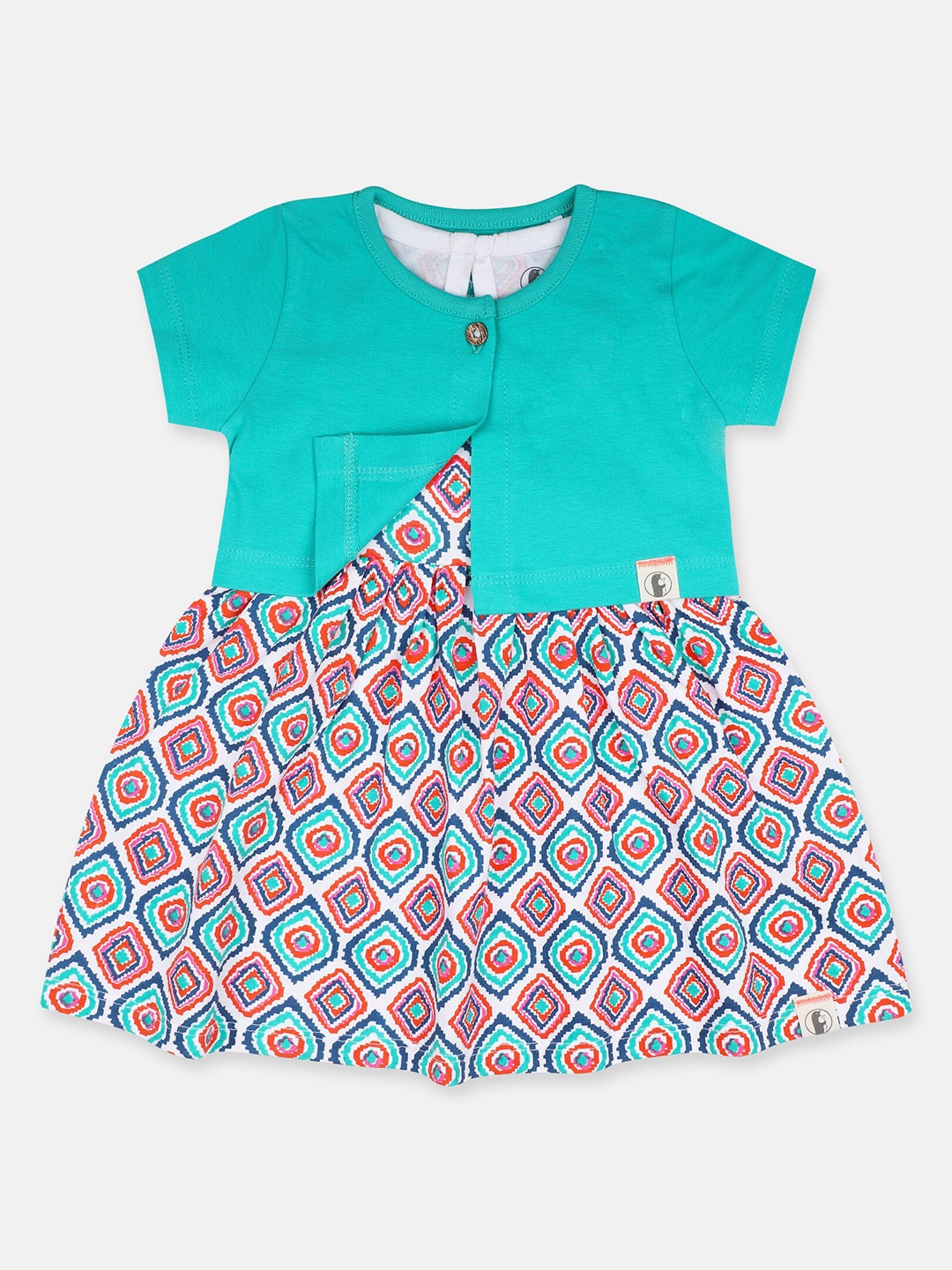 

Babysafe Printed Fit and Flare Dress with Jacket, Blue