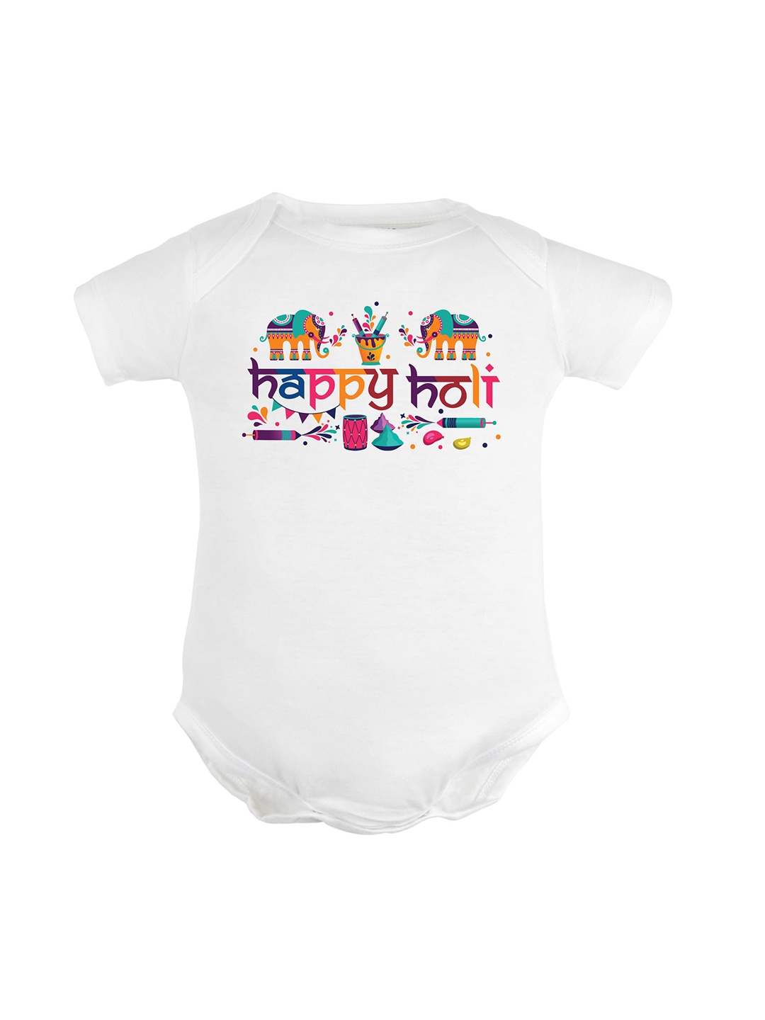 

FFLIRTYGO Kids Printed Pure Cotton Romper, White
