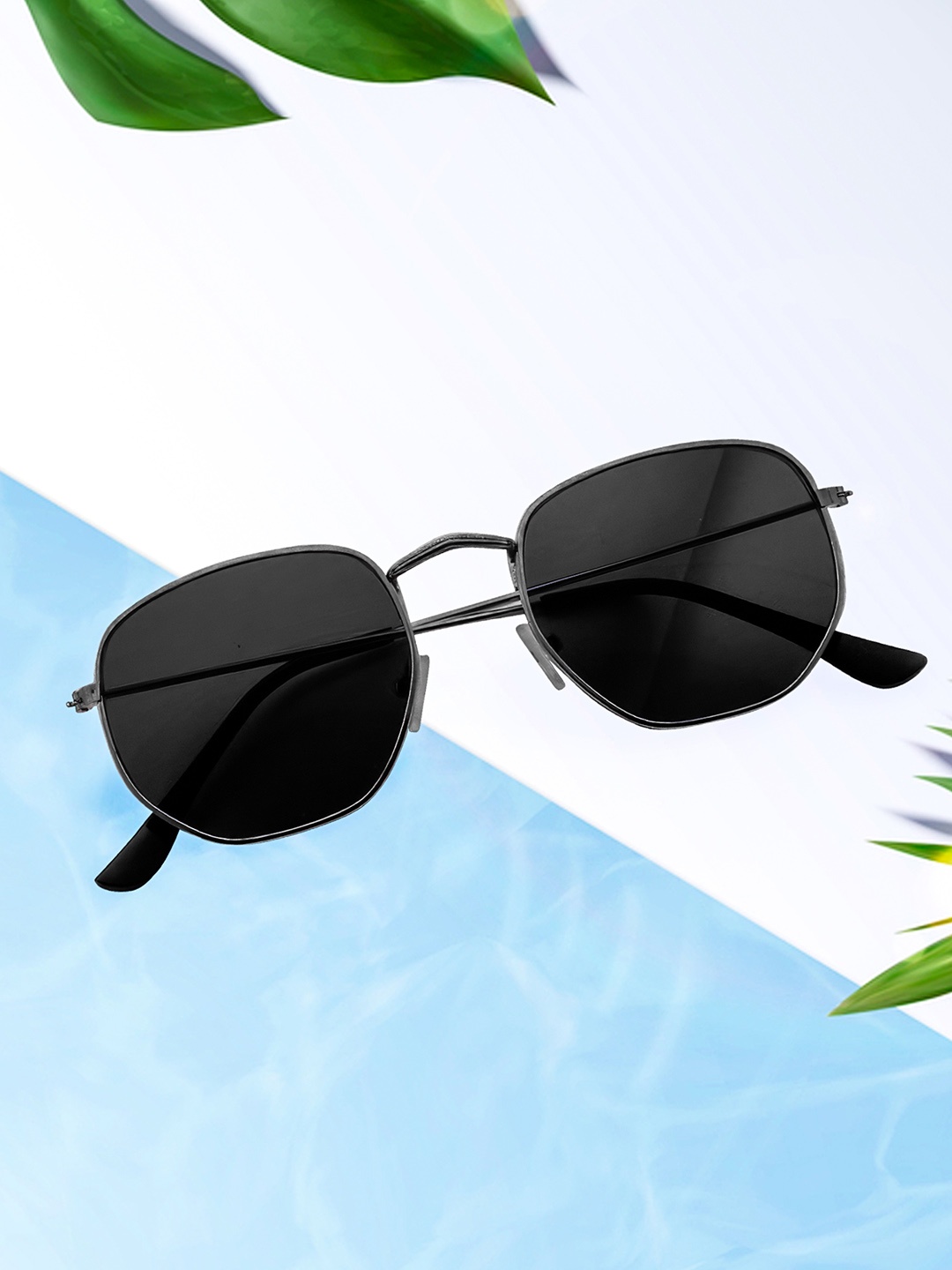 

Floyd Oval Sunglasses with UV Protected Lens 16335_Blk_Blk, Black